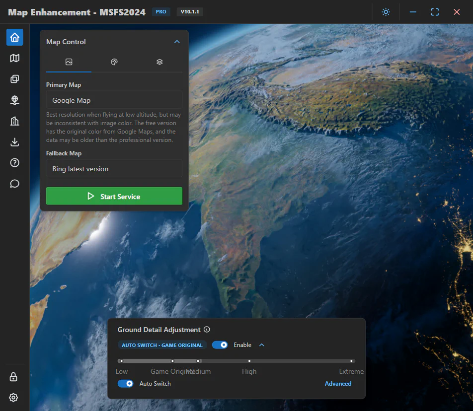 Ground Detail Adjustment on the MSFS 2024 home page