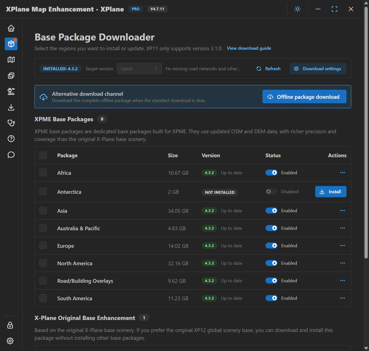 Version 4 regional and original base packages